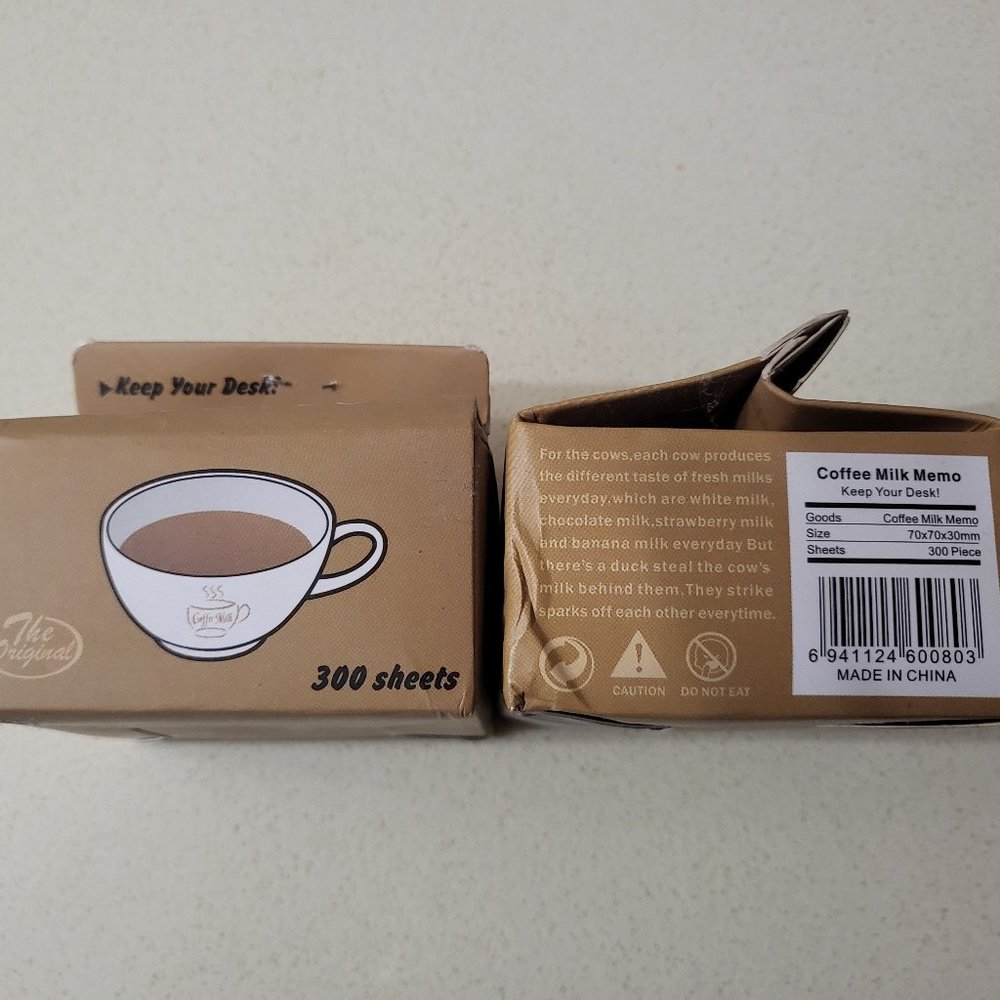 Coffee milk memo pad notepad set #2